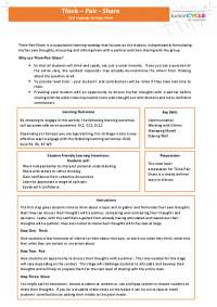 Think – Pair - Share