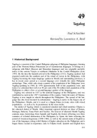 Tagalog Verb Morphology: An Overview