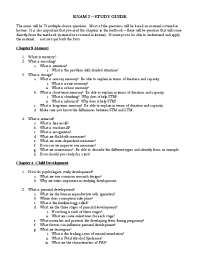 EXAM 1 – STUDY GUIDE