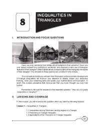 INEQUALITIES IN TRIANGLES
