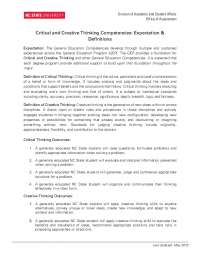 NC State Univ's Critical & Creative Thinking Competencies: Definitions & Expectations