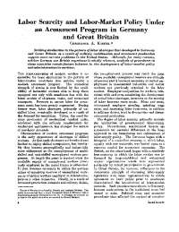 Labor Scarcity and Labor-Market Policy Under an Armament ...