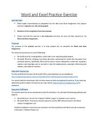 Word and Excel Practice Exercise | Slides Engineering - Docsity