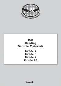 ISA Reading Sample Materials Grade 7 Grade 8 Grade 9 ...