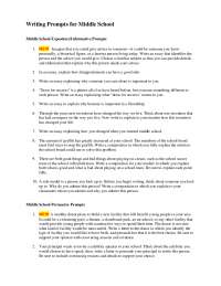 Writing Prompts for Middle School