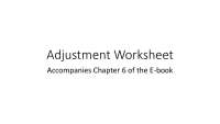 Adjustment Worksheet