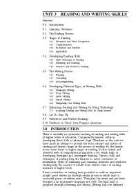 UNIT 3 READING AND WRITING SKILLS