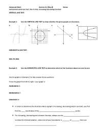 VERTICAL LINE TEST: Example 1 | Exams Calculus | Docsity