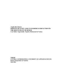 SERVICE QUALITY AND CUSTOMER SATISFACTION IN ...