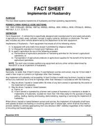 PA Regulations for Farm Equipment: Size, Operation, and Registration