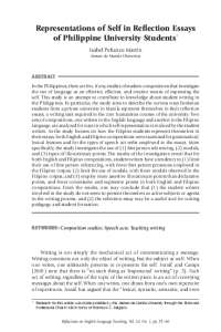 Representations of Self in Reflection Essays of Philippine ...