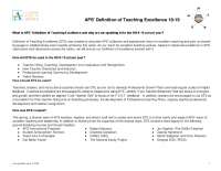 Social-Emotional Learning and Teaching Excellence: APS' Definition 18-19