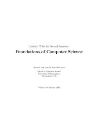 Foundations of Computer Science | Exercises Computer Science | Docsity