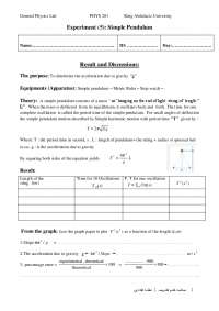 Experiment (5): Simple Pendulum Result and Discussions: | Study notes ...