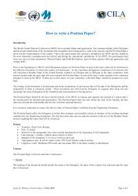 Guide for Writing a Position Paper for Model United Nations Conferences