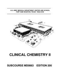 CLINICAL CHEMISTRY II