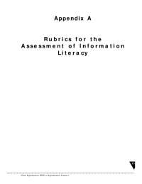 Appendix A Rubrics for the Assessment of Information Literacy ...