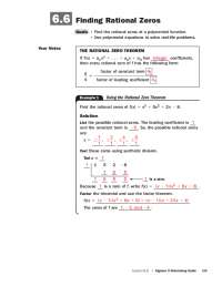 Finding Rational Zeros of Polynomial Functions