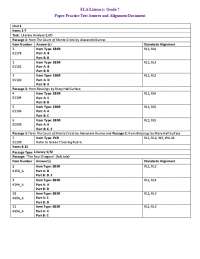 Grade 7 Paper Practice Test Answer and Alignment Document