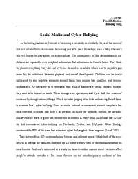 Social Media and Cyber-Bullying