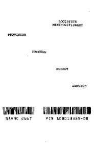 NAVMC 2667 LOGISTICS MINI-DICTIONARY | Lecture notes Logistics | Docsity