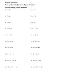 Solving Quadratic Equations: Square Root Law