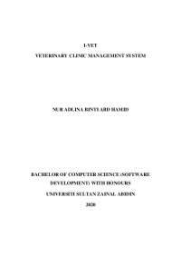 I-VET VETERINARY CLINIC MANAGEMENT SYSTEM NUR ...