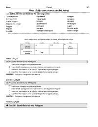 → Test 10: Quadrilaterals and Polygons