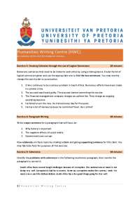 1 | Humanities Writing Centre Exercise 1: Creating Cohesion ...
