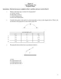 1 Physics 11 Unit III Practice Test Projectile Motion Instructions ...
