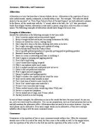 Assonance, Alliteration, and Consonance