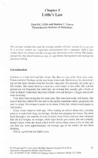 Chapter 5 Little's Law