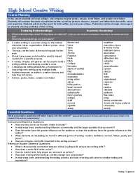 High School Creative Writing