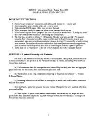 SAMPLE FINAL EXAMINATION