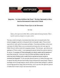 Spirituality in African American Environmental Activism: Reconnecting for Justice