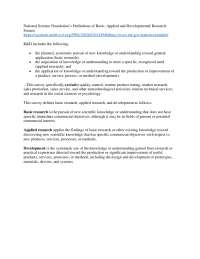 Understanding the Differences: NSF's Definitions of Research
