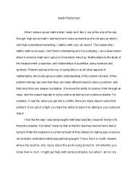 Math Reflection