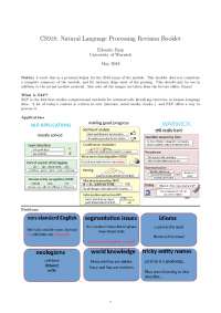 CS918: Natural Language Processing Revision Booklet