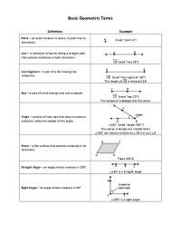 Basic Geometric Terms | Study Guides, Projects, Research Geometry | Docsity