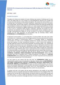 Effective Communication: Skills Development for PSCD Educators