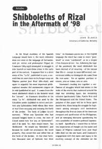 Unamuno's Interpretation of José Rizal: From Hero to Chibolete