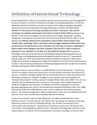 Evolution of Instructional Technology: A Comparison of the 1994 and 2008 Definitions