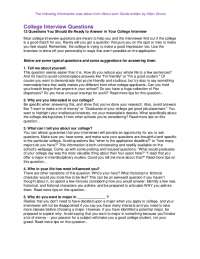 Preparing for College Interviews: Common Questions and Tips
