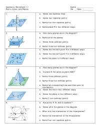 Points, Lines, and Planes Per __ Date