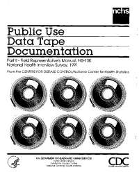 1991 National Health Survey Interviewer's Manual