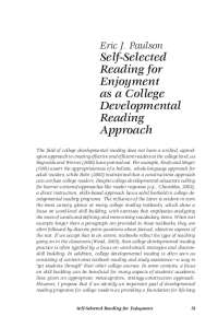 The Importance of Self-Selected Reading for Enjoyment in College Developmental Programs