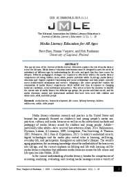 Media Literacy Education for All Ages