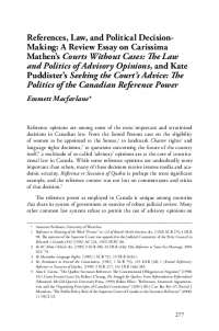 Review Essay: Courts Without Cases & Advisory Opinions in Canadian Reference Power