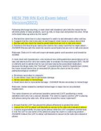 HESI 799 RN Exit Exam latest Version Q&A