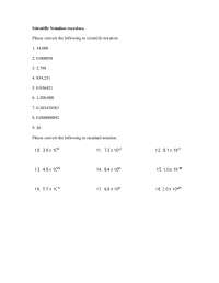 Scientific Notation exercises